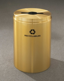 Glaro M-2032 Recycling Receptacle - Recyclepro Single Stream - Mixed Recyclables Opening 2" x12" slot w / 5.5" dia. center hole