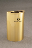 Glaro M1899 Recycling Receptacle - Recyclepro Single Stream - Half Round Collection - Mixed Recyclables Opening 4 7/8