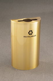 Glaro M1899 Recycling Receptacle - Recyclepro Single Stream - Half Round Collection - Mixed Recyclables Opening 4 7/8", opening size slot 2? x 9?