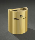 Glaro MW2499 Recyling Receptacle - Recyclepro Dual Stream - Half Round Collection - Mixed Recyclables & Waste Openings