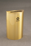 Glaro P1899V Recycling Receptacle - Value Series - Recyclepro Single Stream - Half Round Collection - Paper Opening