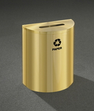 Glaro P2499 Recyling Receptacle - Recyclepro Single Stream - Half Round Collection - Paper Opening