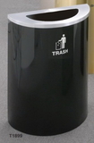 Glaro T1899 Recycling Receptacle - Recyclepro Single Stream - Half Round Collection - Trash Opening 5? x 12