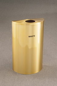 Glaro W1899 Recycling Receptacle - Recyclepro Single Stream - Half Round Collection - Waste Opening 5?"
