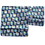 Good-Lite Scarf, Patch Cat, Silk with multi-characters on a blue background