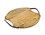 Godinger 11602 Round Wood Handled Tray