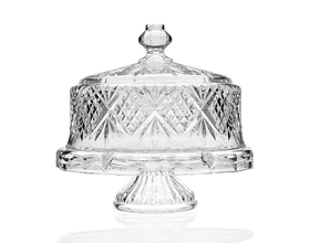 Godinger 25763 Dublin Footed Cake Plate with Dome