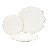 Godinger 62169 Arendale Porcelain 12 Piece Dinnerware Set, Service For 4