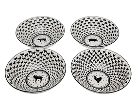 Godinger 64008 S/4 Assorted Barnyard Bowls
