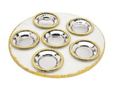 Godinger 64600 White Marble Gld Trim Seder