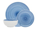 Godinger 70420 Spiral Blue 12 Pc Porcelain