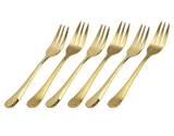 Godinger 80007 S/6 Gold Hammered Cake Forks