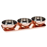 Godinger 91795 Hammered Tray/3 Bowls Copper