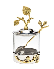 Godinger 94981 Leaf Jam Jar With Spoon