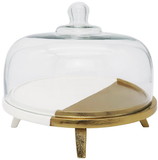 Godinger 96655 Gold/white Cake Plate W/ Dome