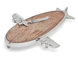 Godinger 9792 Airplane Wooden Cheese Board