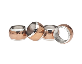 Godinger 99326 Copper Napkin Ring Hammerd S/4