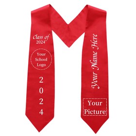 TOPTIE Custom Adult Graduation Stole Embroidered Printed Stole Sashes Shawl Solid Color