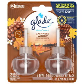 Glade 72442 Plug-Ins Cashmere Woods Scent Air Freshener Refill 1.34 oz Liquid