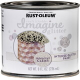 Rust-Oleum 345700 Imagine Glitter Iridescent Clear Water-Based Glitter Paint Interior 8 oz