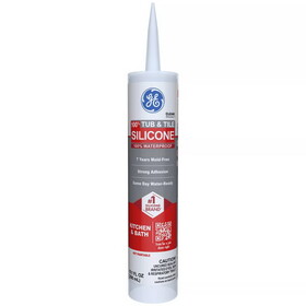 GE 2749485 Tub & Tile Clear Silicone 1 Tub and Tile Caulk Sealant 10.1 oz