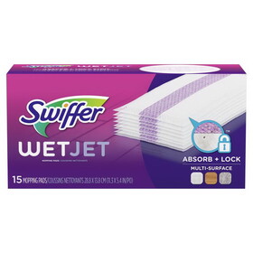Swiffer 80334574 WetJet 5.4 in. Wet Microfiber Mop Refill Pad 15 pk