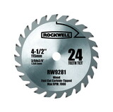 Rockwell RW9281 4-1/2 in. D X 3/8 in. Versacut Carbide Tipped Circular Saw Blade 24 teeth 1 pc