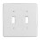 Amerelle 3000TTW Metro White 2 gang Ceramic Toggle Wall Plate 1 pk