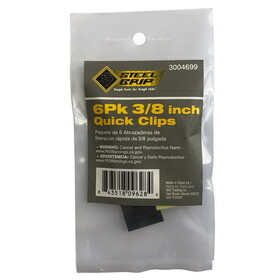 Steel Grip CK-3/8 3/8 in. D X 0.38 in. L Black Polypropylene Quick Clip