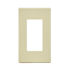 LEVITON 80301-0SILeviton Decora Plus Ivory 1 gang Polycarbonate Decorator Screwless Wall Plate 1 pk