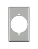 LEVITON 04927-000 Silver 1 gang Aluminum Outlet Wall Plate 1 pk
