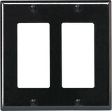 LEVITON 80409-00E Decora Black 2 gang Thermoset Plastic Decorator Wall Plate 1 pk