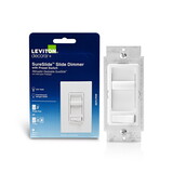 LEVITON R62-06674-P0W Decora SureSlide White 600 W Preset Slide Dimmer Switch 1 pk