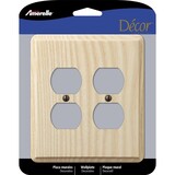 Amerelle 401DD Contemporary Unfinished Beige 2 gang Ash Wood Duplex Wall Plate 1 pk
