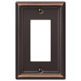 Amerelle 149RDB Chelsea Aged Bronze 1 gang Stamped Steel Decorator Wall Plate 1 pk