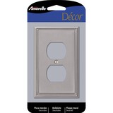 Amerelle 77DBN Metro Brushed Nickel 1 gang Die-Cast Metal Duplex Wall Plate 1 pk