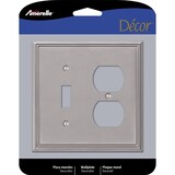 Amerelle 77TDBN Metro Brushed Nickel 2 gang Die-Cast Metal Toggle Wall Plate 1 pk