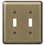 Amerelle 154TT Devon Brushed Brass 2 gang Stamped Steel Toggle Wall Plate 1 pk