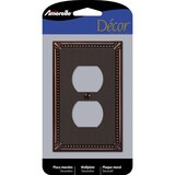 Amerelle 74DDB Imperial Bead Aged Bronze 1 gang Die-Cast Metal Duplex Wall Plate 1 pk