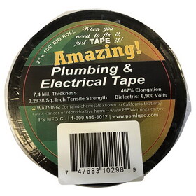 Amazing ATP24 2 in. W X 108 ft. L Black Plastic Plumbing & Electrical Tape