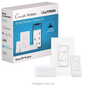 Lutron P-BDG-PKG1W Caseta White 150 W Wireless Smart-Enabled Dimmer Switch w/Remote Control 1 pk