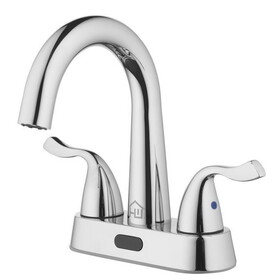Homewerks 26-B423S-HW Chrome Motion Sensing Modern Centerset Bathroom Sink Faucet 4 in.