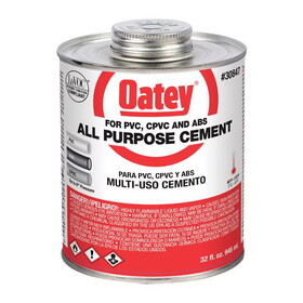 OATEY 30847 Clear All-Purpose Cement For ABS/CPVC/PVC 32 oz