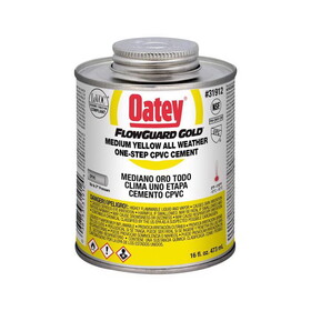 OATEY 31912 FlowGuard Gold All Weather One-Step Yellow Cement For CPVC 16 oz