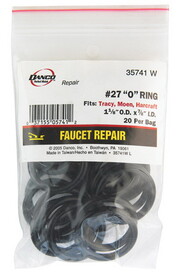Danco 35741W 1-1/8 in. D X 7/8 in. D #27 Rubber O-Ring 20 pk