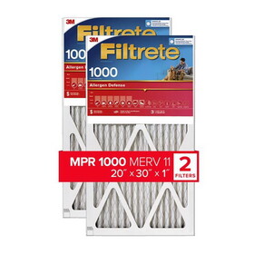 Filtrete 9822-2PK-HDW 20 in. W X 30 in. H X 1 in. D 1000 MPR Pleated Air Filter 2 pk