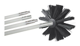 Deflecto DVBRUSH12K/6 4 in. D Black/White Aluminum Duct Cleaning Kit