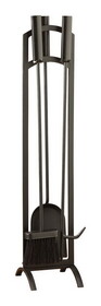 Panacea 15891 Black Matte Steel Fireplace Tool Set