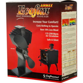 Ecofan 812AMXBX AirMax Aluminum Heat Powered Wood Stove Fan