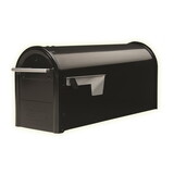 Architectural Mailboxes FM110BAM Franklin Contemporary Galvanized Steel Post Mount Black Mailbox